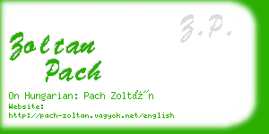 zoltan pach business card